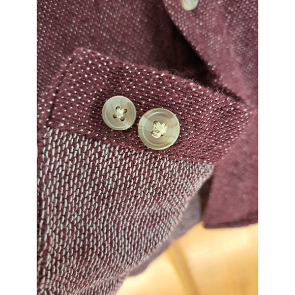 Goodfellow Shirt Mens Medium Maroon Red Textured Fabric Heavy Knit Button Up - Picture 4 of 13